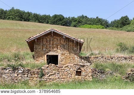 Typical Stone Hut Called Cadole In French Language In Theize, Beaujolais, France