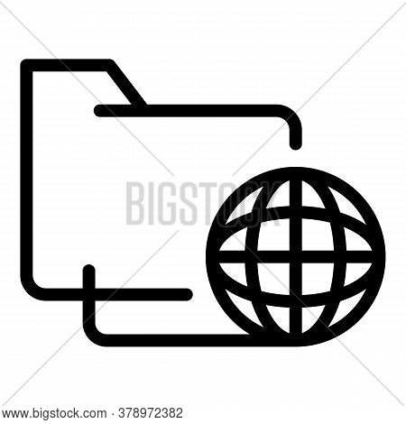 Global Folder Operating System Icon. Outline Global Folder Operating System Vector Icon For Web Desi