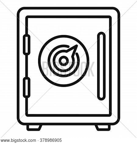 Money Loan Strongbox Icon. Outline Money Loan Strongbox Vector Icon For Web Design Isolated On White