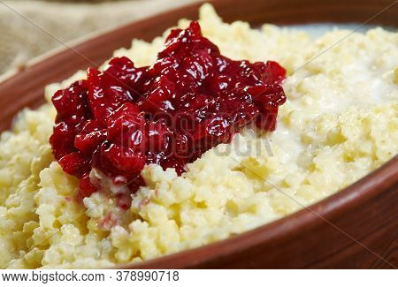 Frugtgrod Sweet Fruit Dish From Denmark. Danish Food