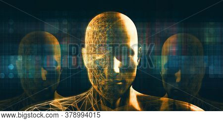 Digital Human Being Digitised as a Futuristic Concept 3d Render