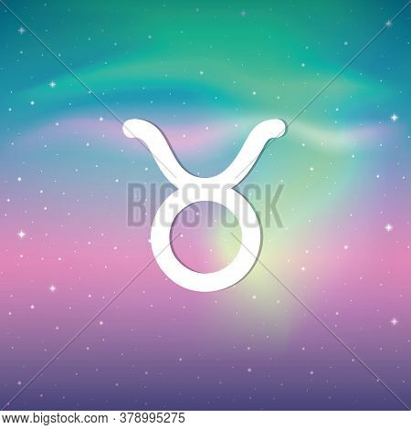 Zodiac Sign Taurus Horoscope In Colorful Starry Sky Vector Illustration Eps10