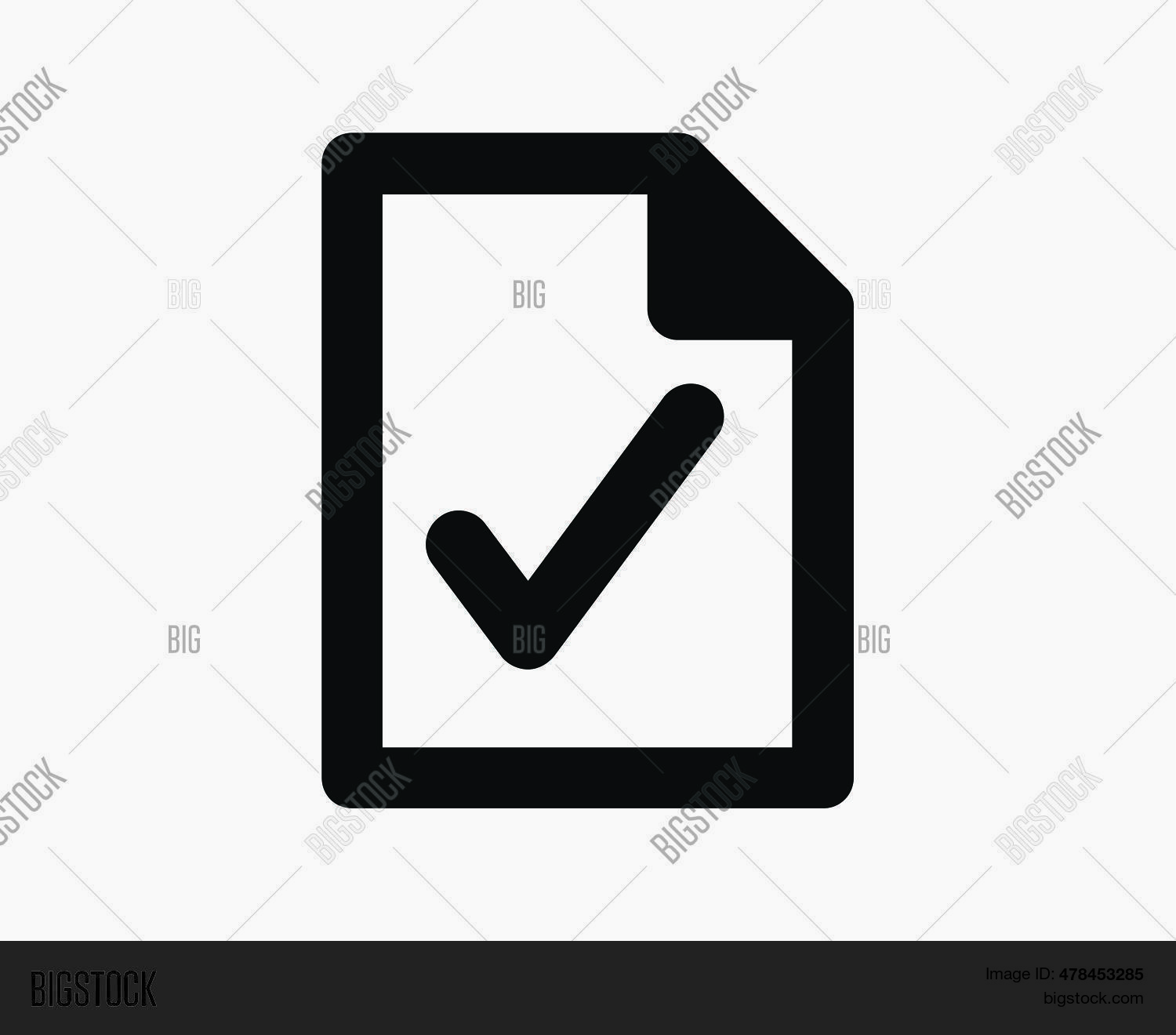 Verified File Icon. Vector & Photo (Free Trial) | Bigstock