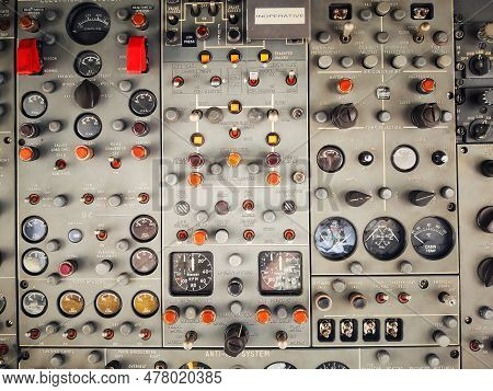 Control Panel In A Plane Cockpit