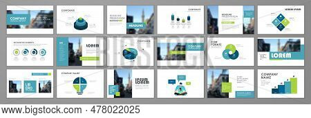 Business Presentation Infographic Elements Template Set. Keynote Presentation Background, Slide Temp