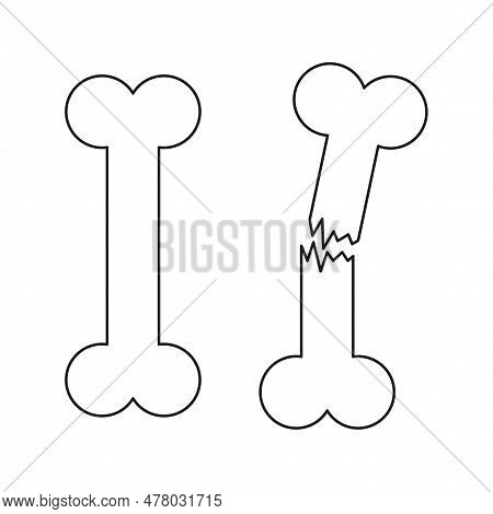 Dog Bone Cartoon Drawing. Vector Illustration. Stock Image.