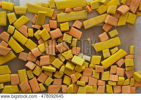 Regular Or Irregular Pieces Of Colored Stone Or Ceramic Known As Smalt For Decorative Art Mosaic, Cl