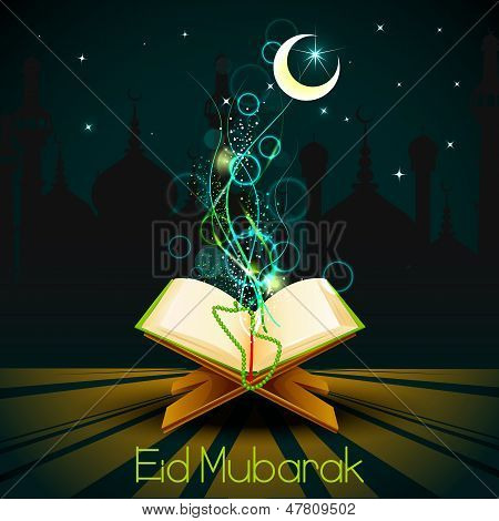Koranen på Eid Mubarak baggrund