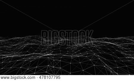 Abstract Plexus Line And Dots Connection Wave Animation Isolated On Black Background With 4k Video A