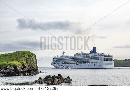 Killybegs, Ireland - May 16 2023: The Norwegian Star Leaving After Visiting Killybegs