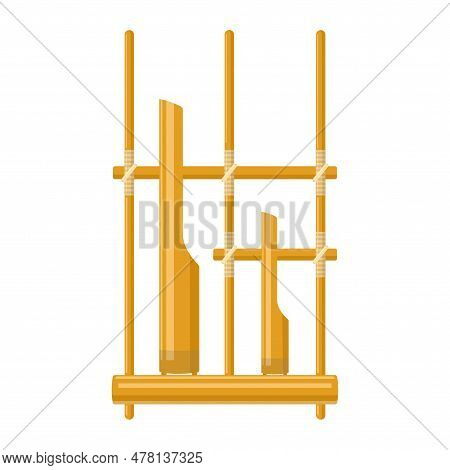 Bamboo Angklung Vector Isolated On White Background. Musical Equipment. Suitable For Content Design 