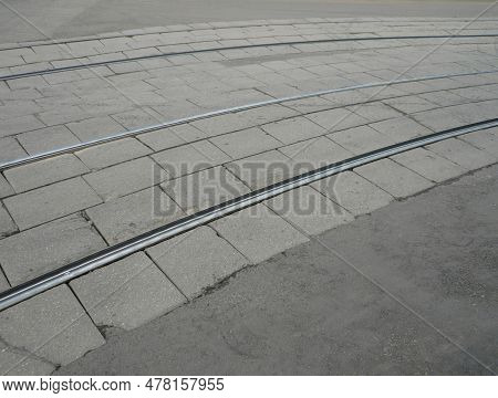 Street Railway  At Dry Sunny Summer Day