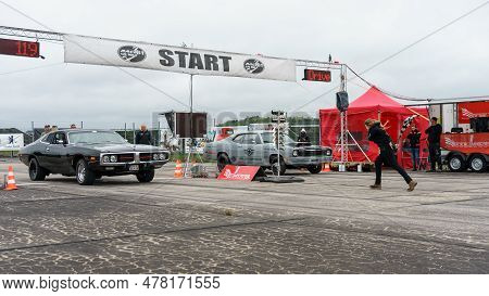 Finowfurt, Germany - May 06, 2023: The Muscle Cars On The Pitlane. Race Festival 2023. Season Openin
