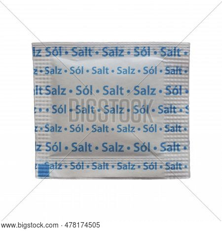 Individual Salt Sachet Isolated Over White