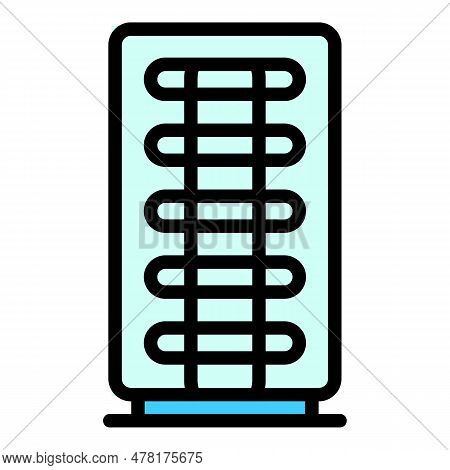 Fridge Chiller Icon. Outline Fridge Chiller Vector Icon For Web Design Isolated On White Background 