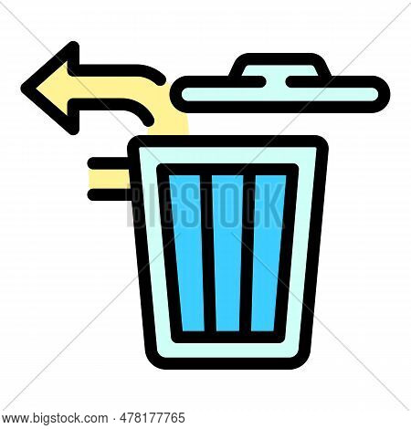 Restore Trash Bin Icon. Outline Restore Trash Bin Vector Icon For Web Design Isolated On White Backg