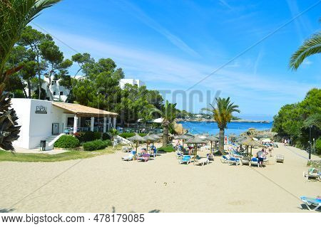 Cala D'or, Majorca, Spain, Europe- June 12, 2032 : Cala Des Pou Beach In Cala D'or In Majorca, A Spa