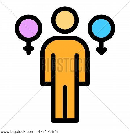 Gender Identity Relation Icon. Outline Gender Identity Relation Vector Icon For Web Design Isolated 