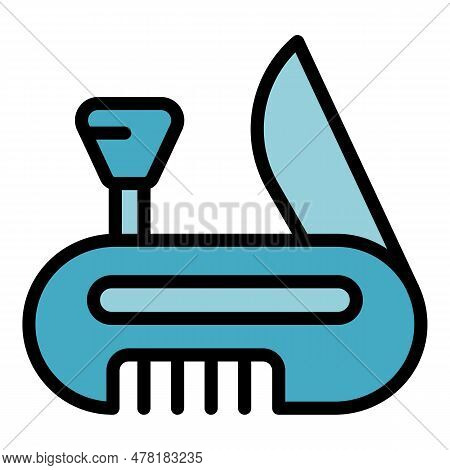Campsite Multitool Icon. Outline Campsite Multitool Vector Icon For Web Design Isolated On White Bac