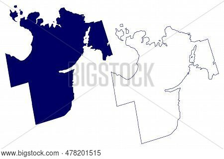 Simcoe County (canada, Ontario Province, North America) Map Vector Illustration, Scribble Sketch Sim