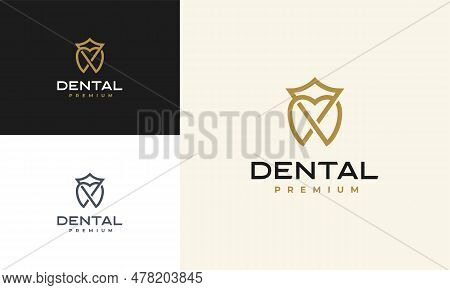 Dental King Logo Designs Concept Vector, Luxury Dental Health Logo Symbol