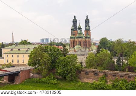 Poland, Poznan - 19 May 2019: View Of The Archcathedral Basilica Of St. Peter And St. Paul In Poznan