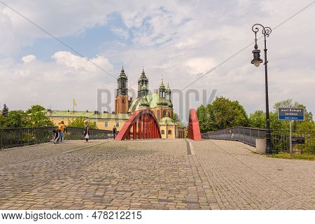 Poland, Poznan - 19 May 2019: View Of The Archcathedral Basilica Of St. Peter And St. Paul In Poznan