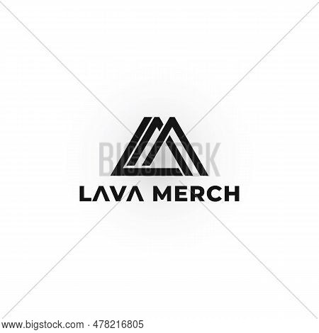 Abstract Initial Letter Lm Or Ml Logo In Black Color Isolated In White Background. Letters L And M T