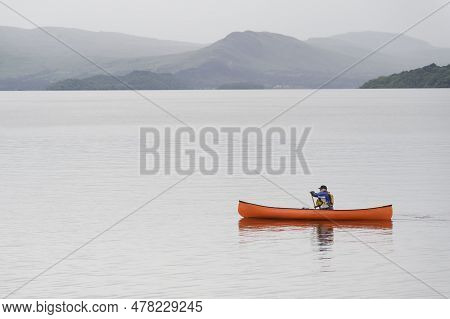 Kayak On Peaceful Calm Water On Loch Lomond
