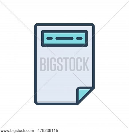 Color Illustration Icon For Headers Information Refers Data Article Document Editorial Frontpage Tit