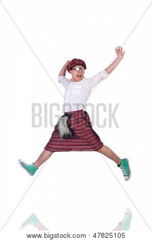Lustige Scotsman isolated on the white