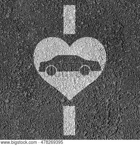 I Love Driving And The Car Industry Symbol Or Driving Instruction And Driver School Symbol As Painte