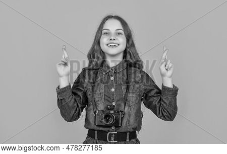 Good Luck. Superstitious Child Photographer. Keeping Fingers Crossed For Luck. I Feel Lucky