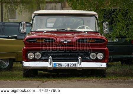 Finowfurt, Germany - May 06, 2023: The Full-size Pickup Truck Chevrolet Apache C20. Race Festival 20