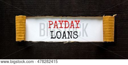 Payday Loans Symbol. Concept Words Payday Loans On Beautiful White Paper. Beautiful Black Paper Card