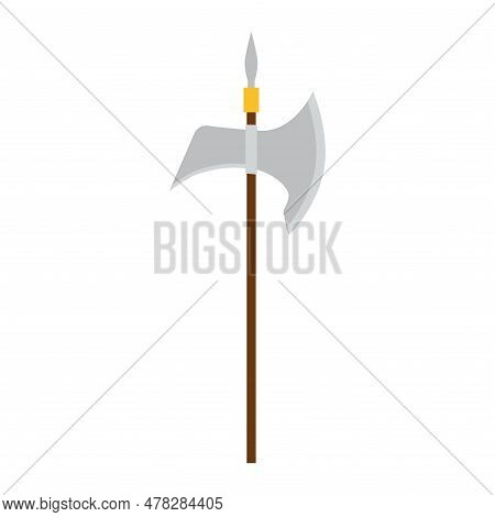 Isolated Polearm Weapon Medieval Icon Vector Illustration