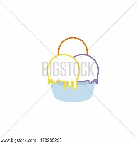 Isolated Colored Ice Cream Outline Icon Vector Illustration