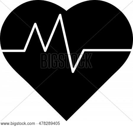 Heartbeat Flat Vector Icon On White Background.