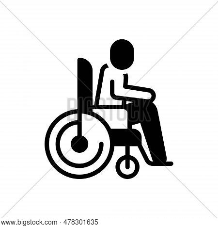 Black Solid Icon For Disabled Having-a-disability Handicapped Infirm Handicap Wheelchair Accessibili