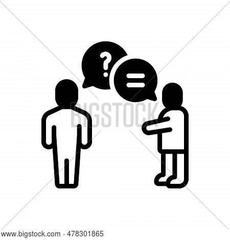 Black Solid Icon For Responding Response Reaction Repercussion Face Answer Reply Discussion Contenti