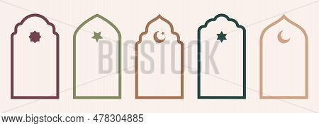 Shape Islamic Door And Window Silhouette Arabic Arch With Symbols . Collection Of Patterns In Orient