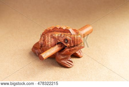 Wooden Guiro Frog - Percussion Music Instrument Or Kids Sound Toy