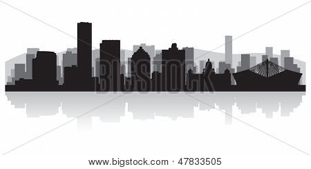 Durban City Skyline Vector Silhouette