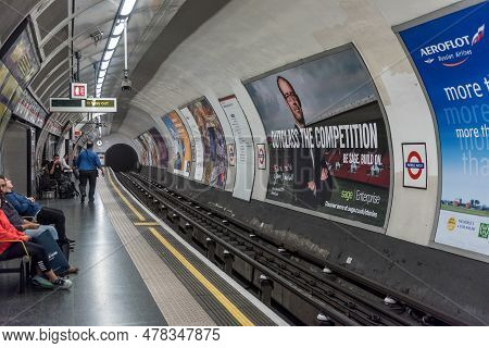 London, England - September 25, 2017: London Underground Station. Marble Arch Subway Stop.