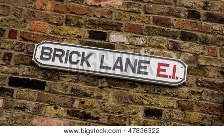 Znak dla Brick Lane w Londynie