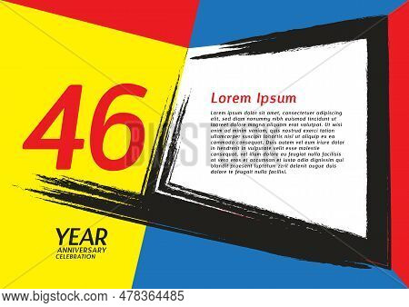 46 Year Anniversary Celebration On Modern Background For Poster, Banner, Leaflet, Flyer, Brochure, W