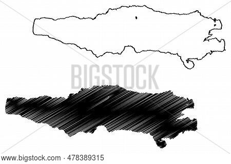 Lake Chapala (united Mexican States, Mexico, Central America) Map Vector Illustration, Scribble Sket