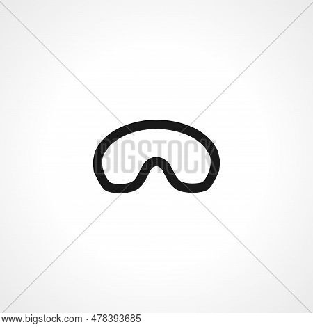 Diving Icon. Scuba Mask Sea Simple Isolated Black Vector Icon.