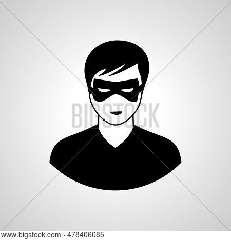 Masked Robber Vector Simple Icon. Masked Robber Isolated Vector Icon