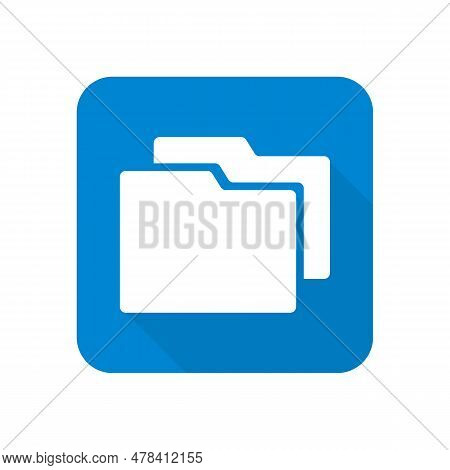 Modern Blue Shaded Folder Box Icon. Editable Vector.
